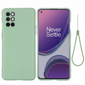 Case OnePlus 8T Nestemäinen Silikoni Kaulanauhalla