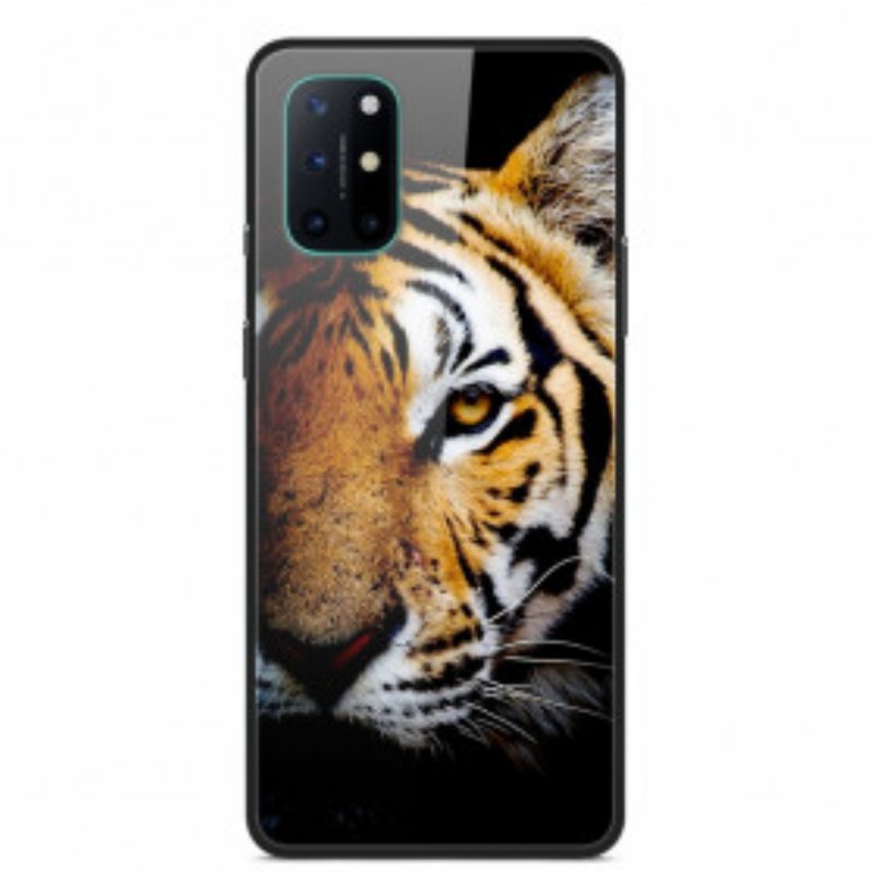 Case OnePlus 8T Realistinen Tiger Karkaistu Lasi