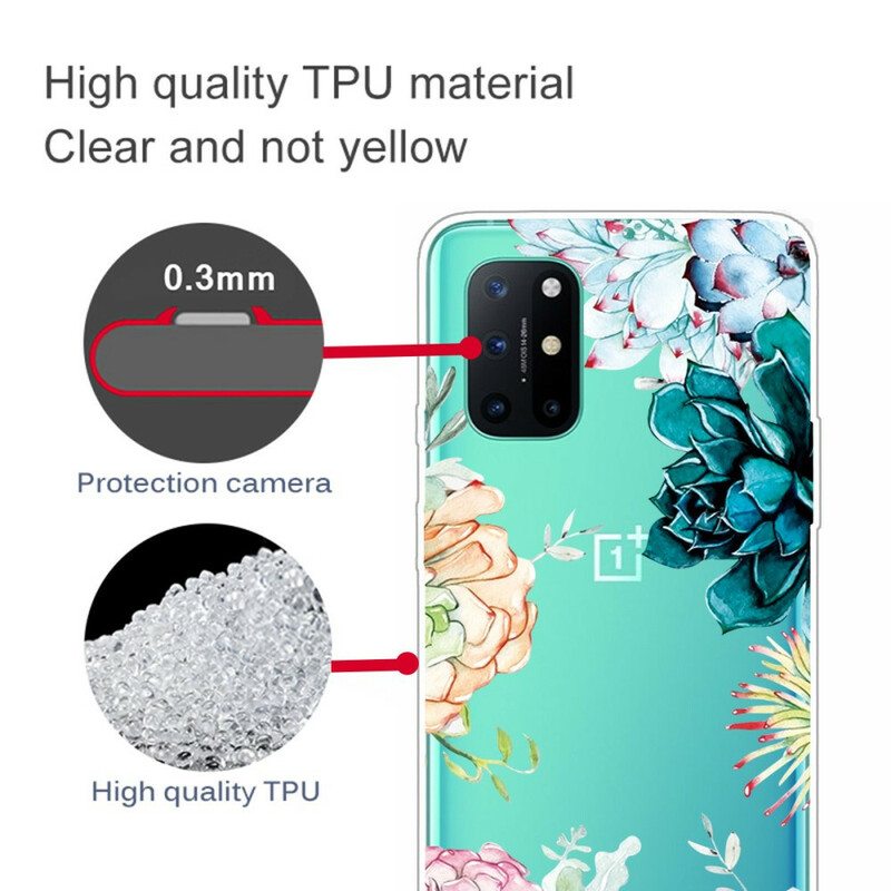 Case OnePlus 8T Saumattomat Akvarellikukat