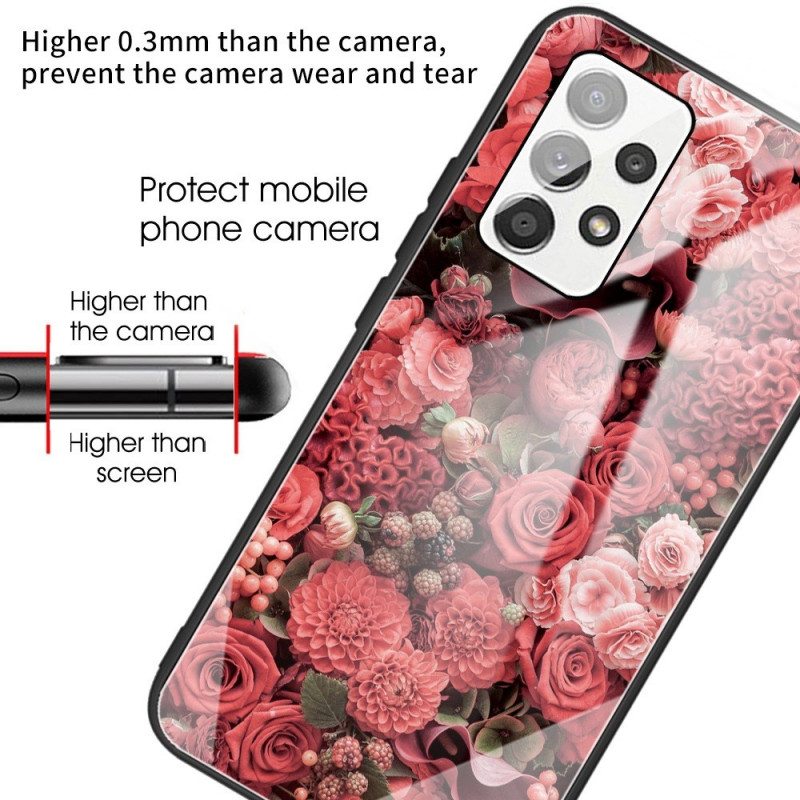 Case Samsung Galaxy A13 Rose Flowers Karkaistu Lasi