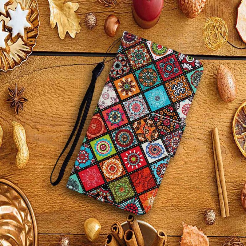 Kotelot Samsung Galaxy A13 Patchwork Kaulanauhalla