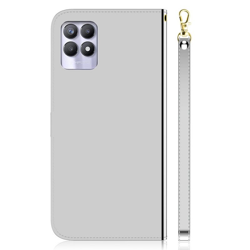 Flip Case Realme 8i Keinonahkainen Peilin Kansi