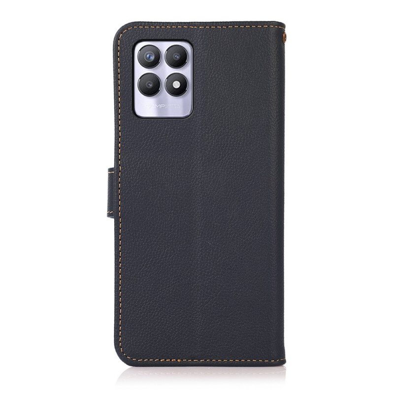 Flip Case Realme 8i Khazneh Rfid Aitoa Nahkaa