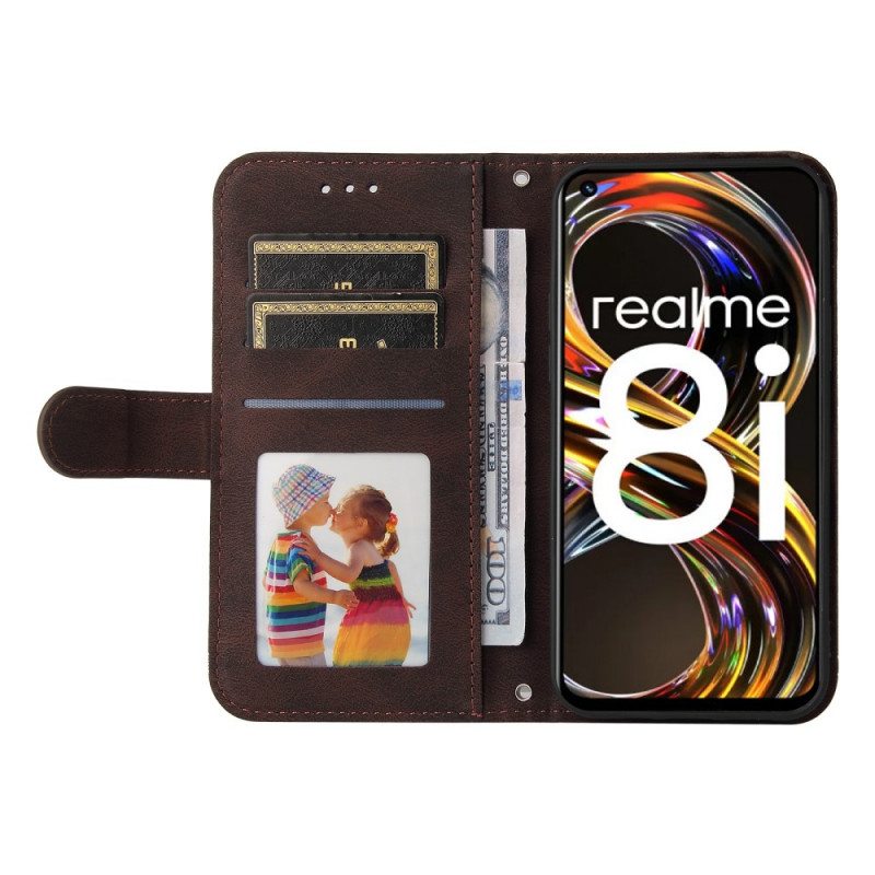 Kotelot Realme 8i Keinonahkainen Niitti Ja Hihna