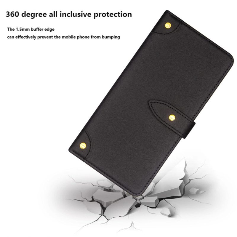 Flip Case Motorola Edge 40 Pro Niitit Ja Hihna Idewei