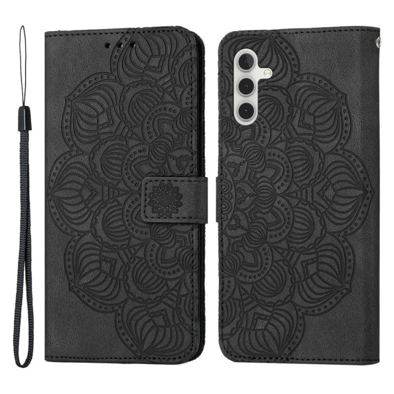 Flip Case Samsung Galaxy A34 5G Suojaketju Kuori Huomaamaton Strappy Mandala