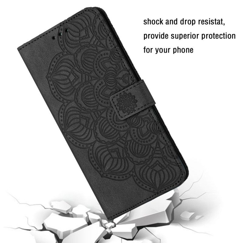 Flip Case Samsung Galaxy A34 5G Suojaketju Kuori Huomaamaton Strappy Mandala