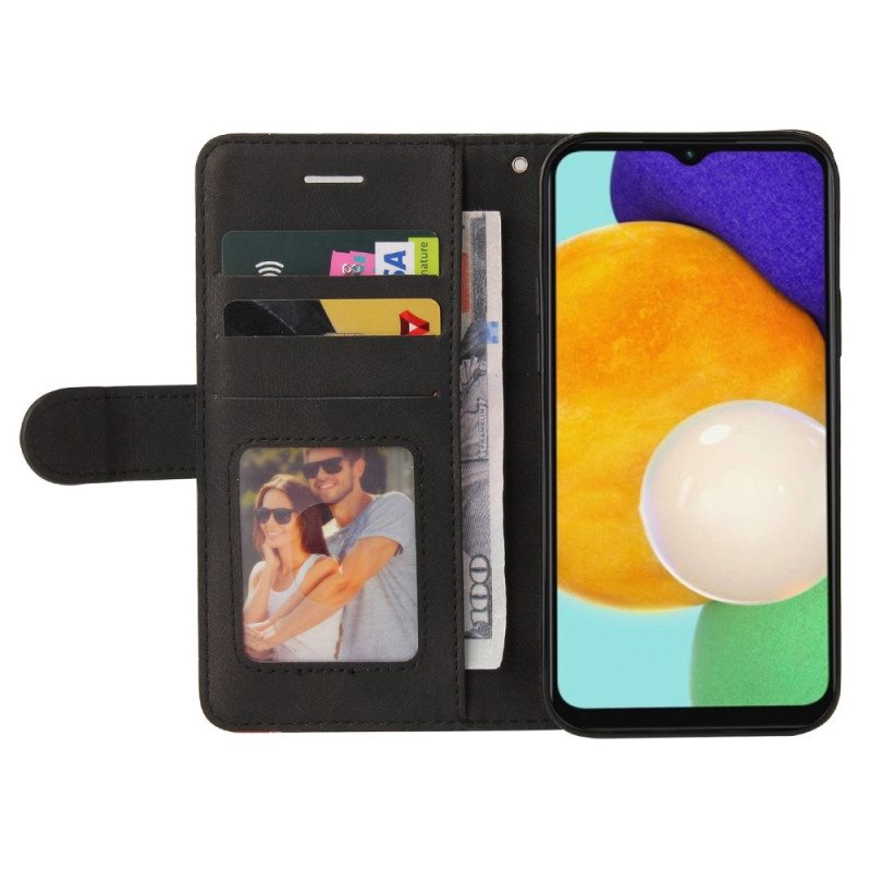 Flip Case Samsung Galaxy A34 5G Suojaketju Kuori Kaksivärinen Hihna