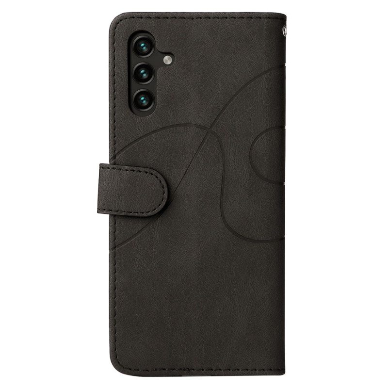 Flip Case Samsung Galaxy A34 5G Suojaketju Kuori Kaksivärinen Hihna