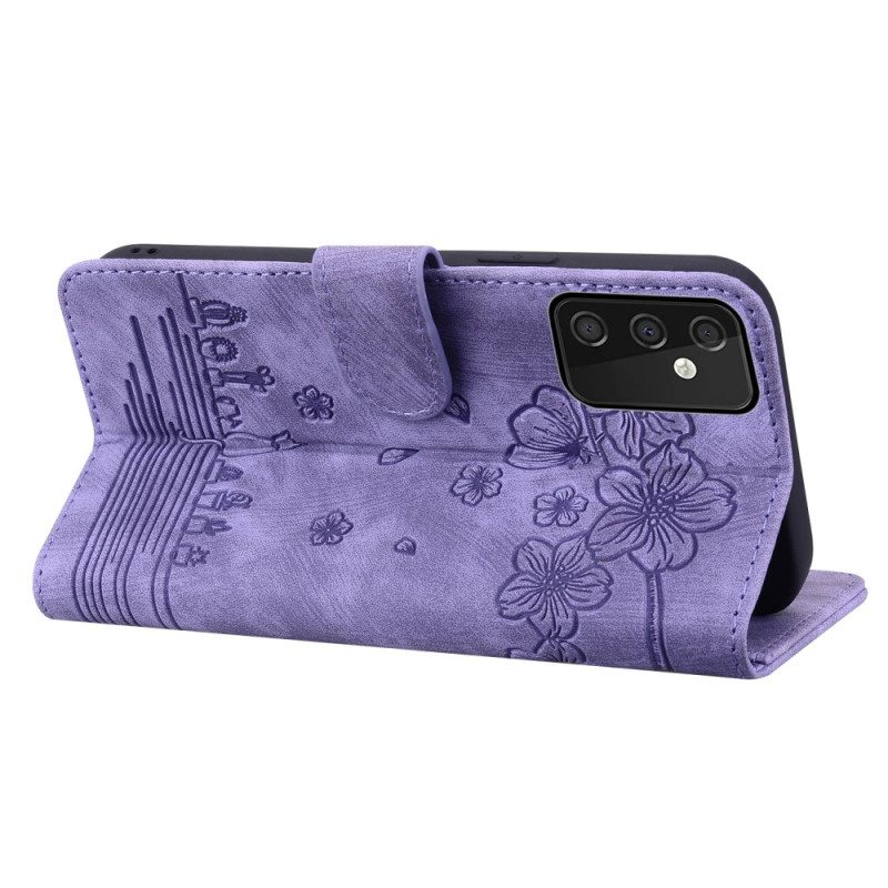 Kotelot Samsung Galaxy A34 5G Suojaketju Kuori Kukkainen Thong Cat