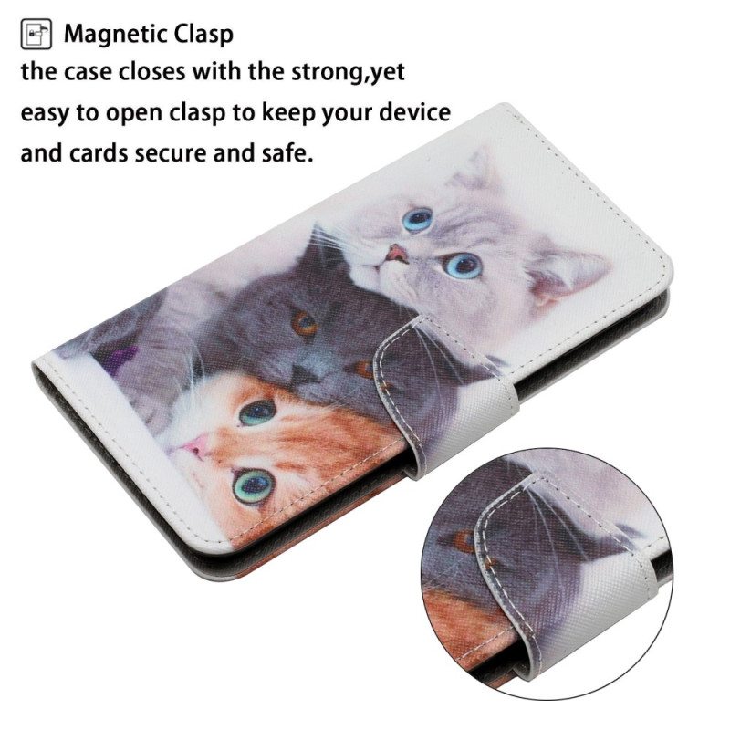 Kotelot Samsung Galaxy A34 5G Suojaketju Kuori Strappy Cat -perhe