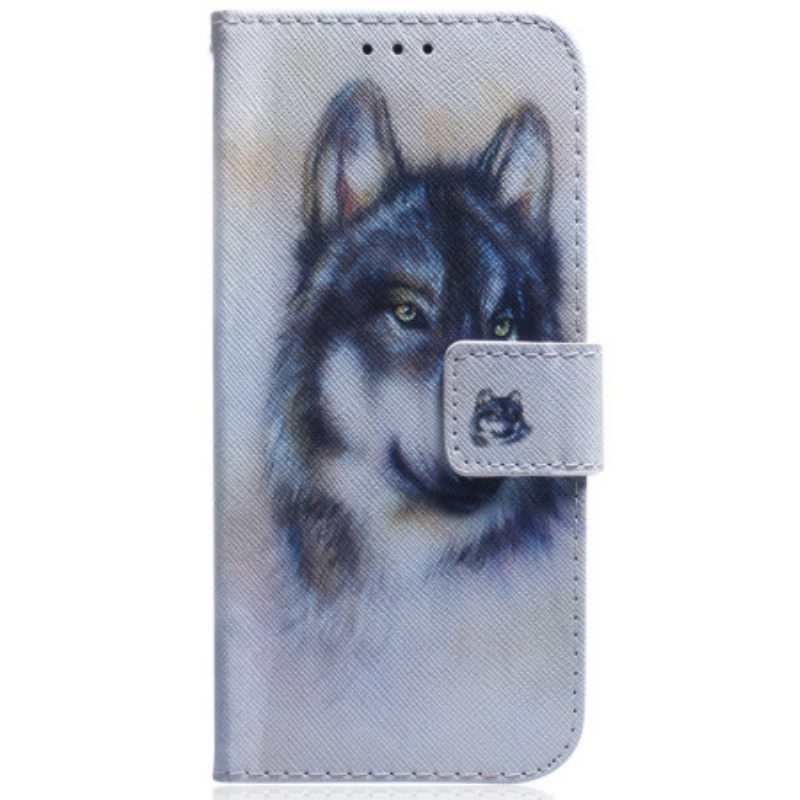 Kotelot Samsung Galaxy A34 5G Suojaketju Kuori Strappy Watercolour Wolf