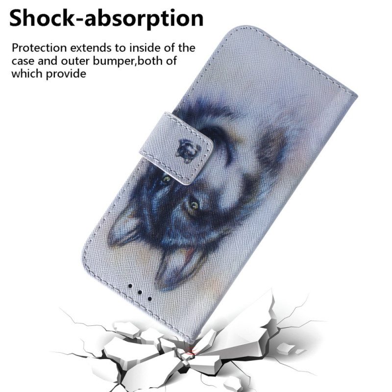 Kotelot Samsung Galaxy A34 5G Suojaketju Kuori Strappy Watercolour Wolf