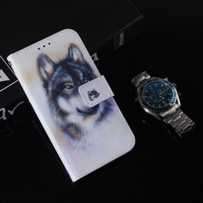 Kotelot Samsung Galaxy A34 5G Suojaketju Kuori Strappy Watercolour Wolf