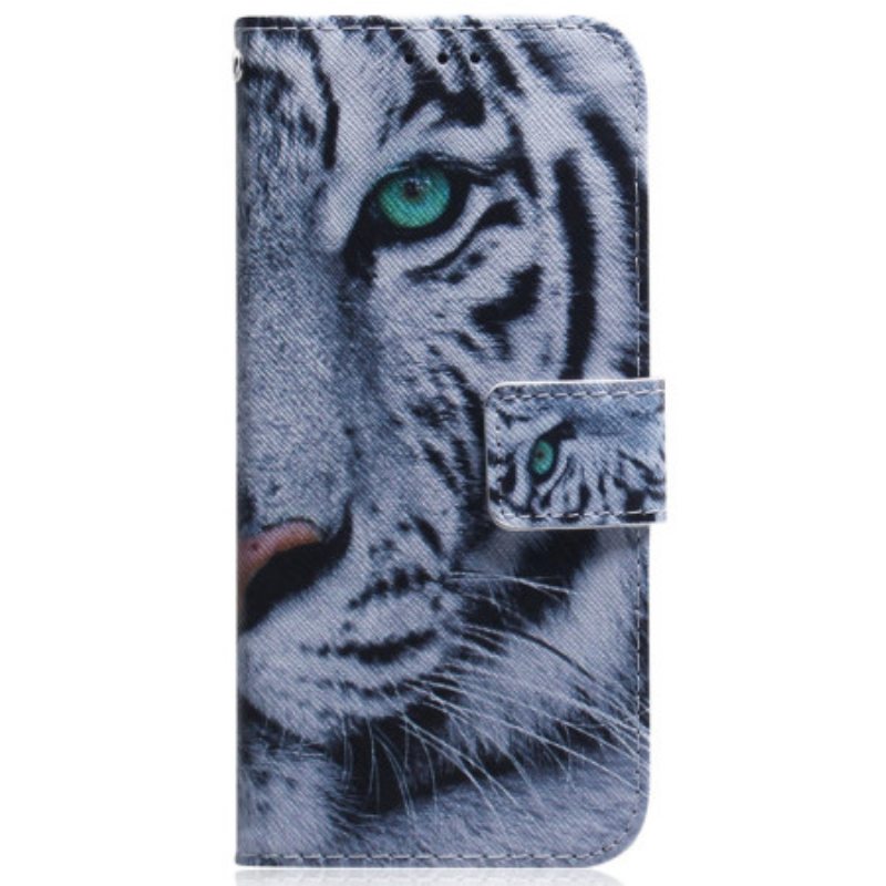 Kotelot Samsung Galaxy A34 5G Suojaketju Kuori Strappy White Tiger