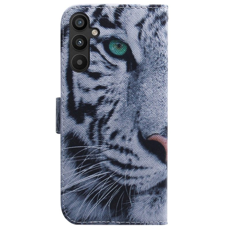 Kotelot Samsung Galaxy A34 5G Suojaketju Kuori Strappy White Tiger