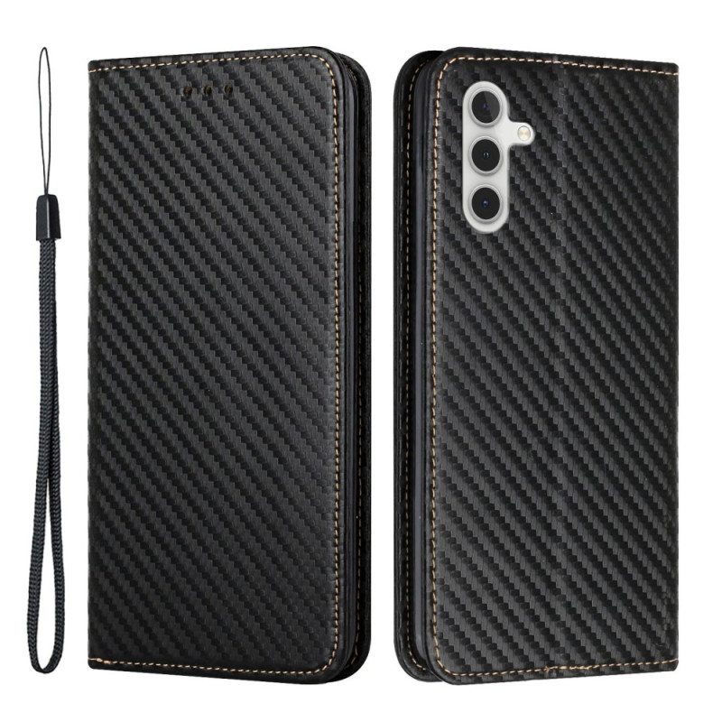 Puhelinkuoret Samsung Galaxy A34 5G Suojaketju Kuori Kotelot Flip Strappy Carbon Fiber Style