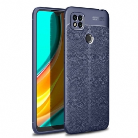 Case Xiaomi Redmi 9C Kaksilinjainen Litsi-nahkaefekti