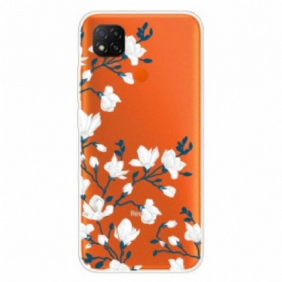 Case Xiaomi Redmi 9C Valkoiset Kukat