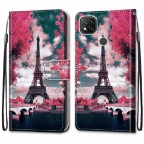 Flip Case Xiaomi Redmi 9C Eiffel-torni Kesällä