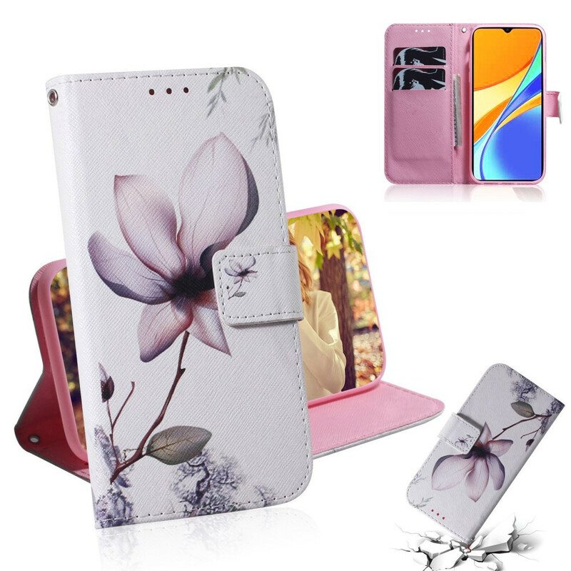 Flip Case Xiaomi Redmi 9C Flower Dusty Pink