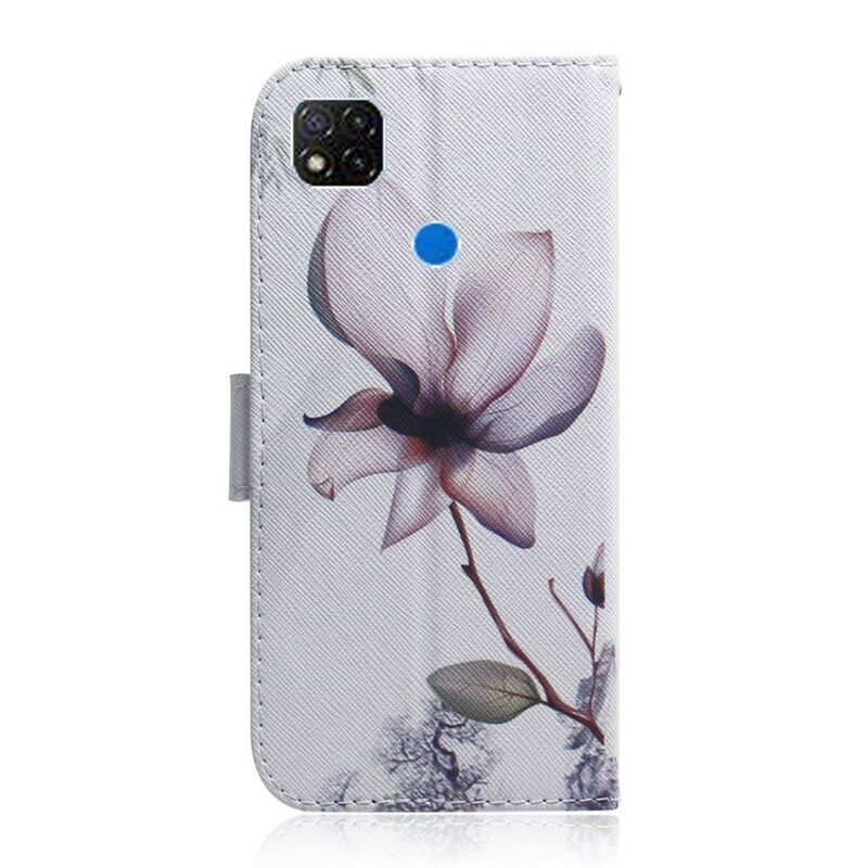 Flip Case Xiaomi Redmi 9C Flower Dusty Pink