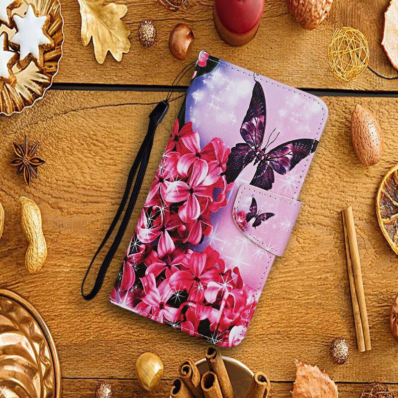 Flip Case Xiaomi Redmi 9C Perhosia Maagisessa Puutarhassa