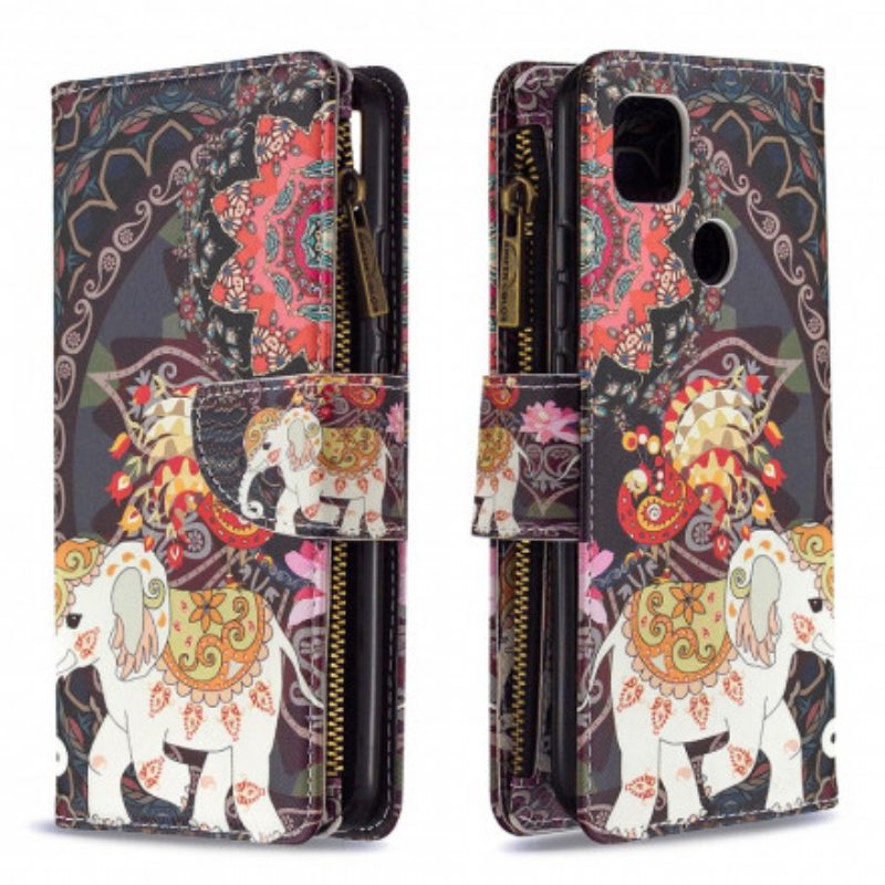 Kotelot Xiaomi Redmi 9C Elephant Vetoketjullinen Tasku