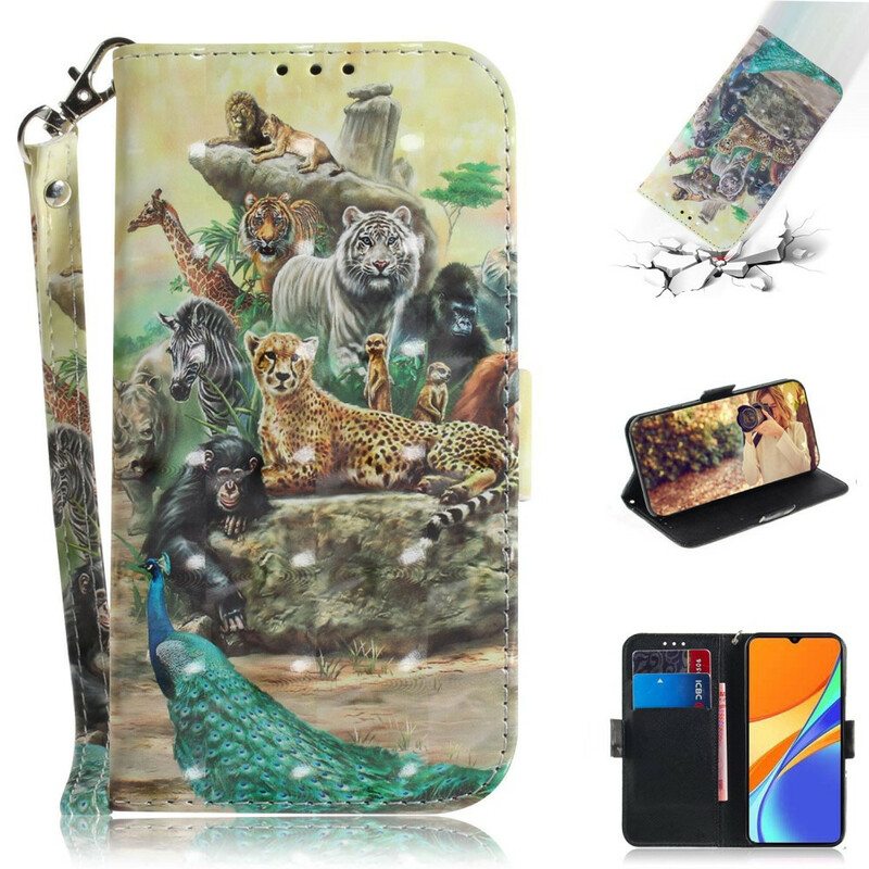 Kotelot Xiaomi Redmi 9C Suojaketju Kuori Thong Safari Animals