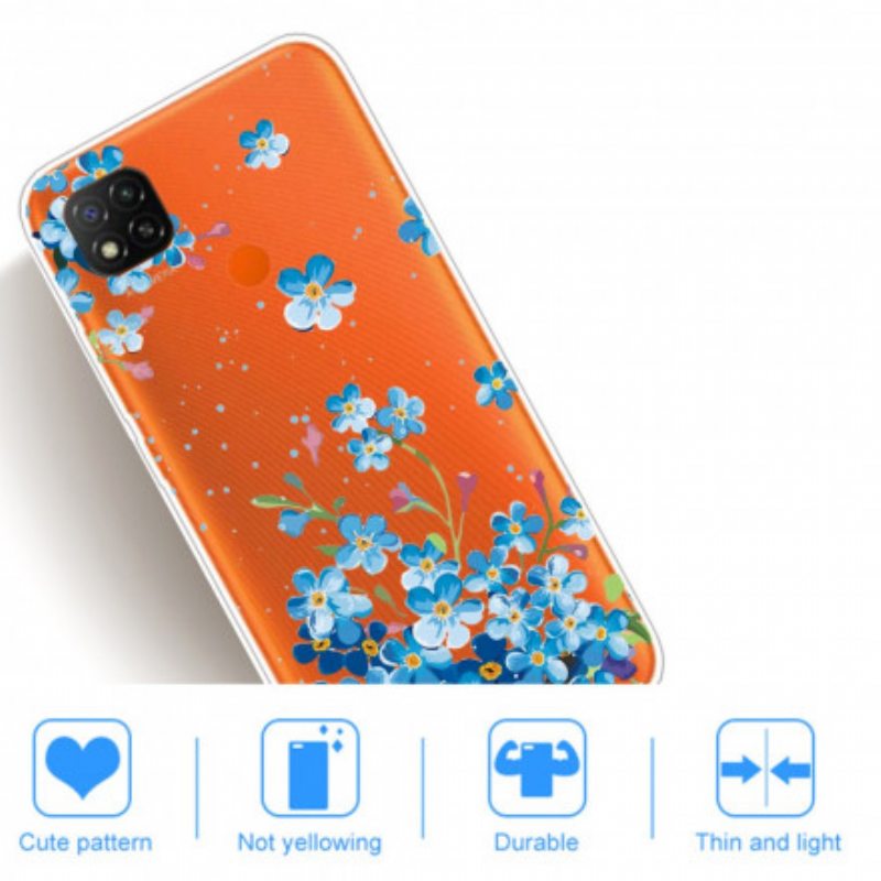 Kuori Xiaomi Redmi 9C Kimppu Sinisiä Kukkia