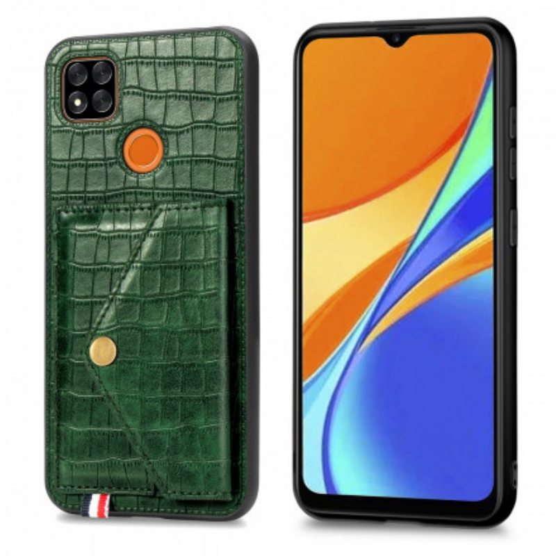 Kuori Xiaomi Redmi 9C Krokotiilikorttipidike Ja -jalusta