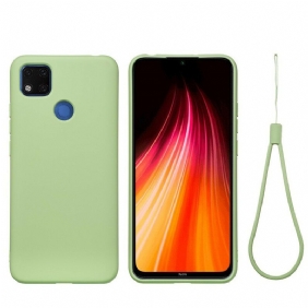 Kuori Xiaomi Redmi 9C Nestemäinen Silikoni Kaulanauhalla