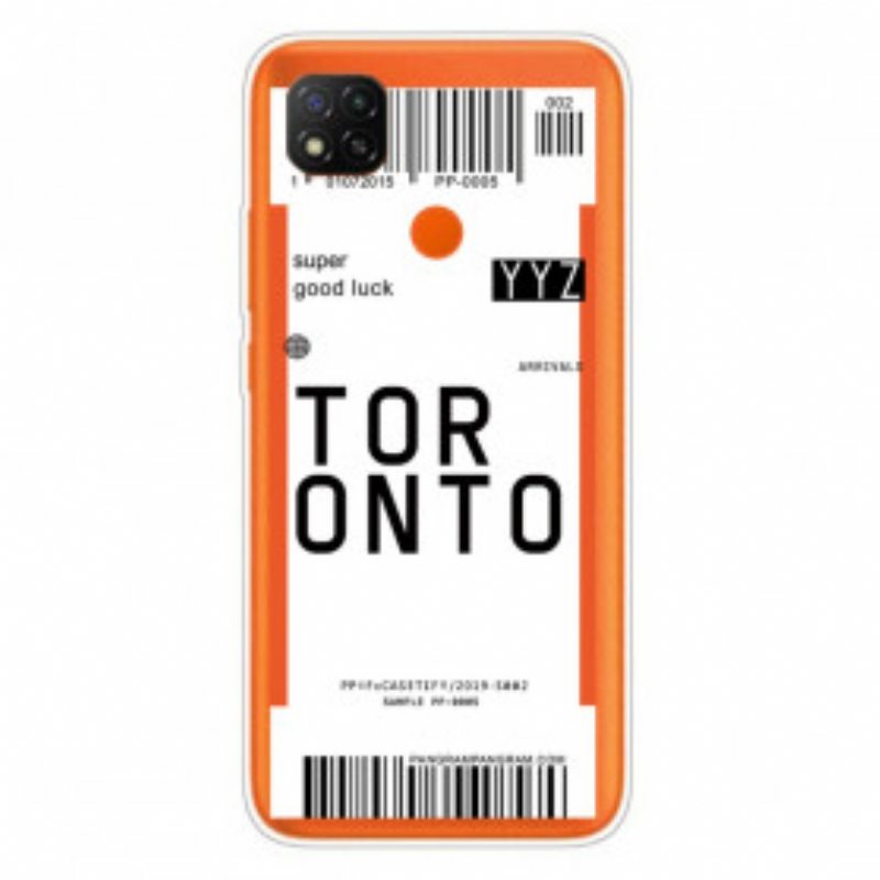 Kuori Xiaomi Redmi 9C Toronto Boarding Pass