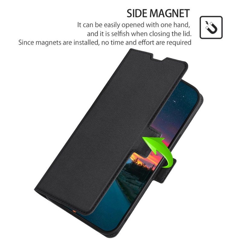 Nahkakotelo Realme 12 Pro / 12 Pro Plus Sivulla Oleva Magneettilukko