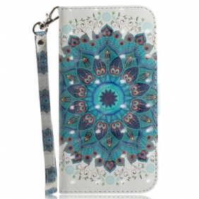 Flip Case Xiaomi Redmi Note 12 5G Suojaketju Kuori Strappy Mandala