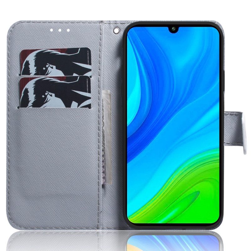 Flip Case Xiaomi Redmi Note 12 5G Suojaketju Kuori Strappy Owls -maalaus