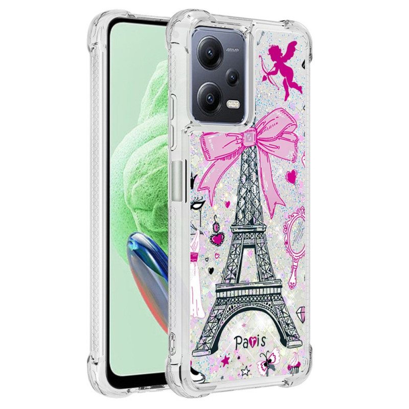 Kuori Xiaomi Redmi Note 12 5G Eiffel-tornin Paljetteja