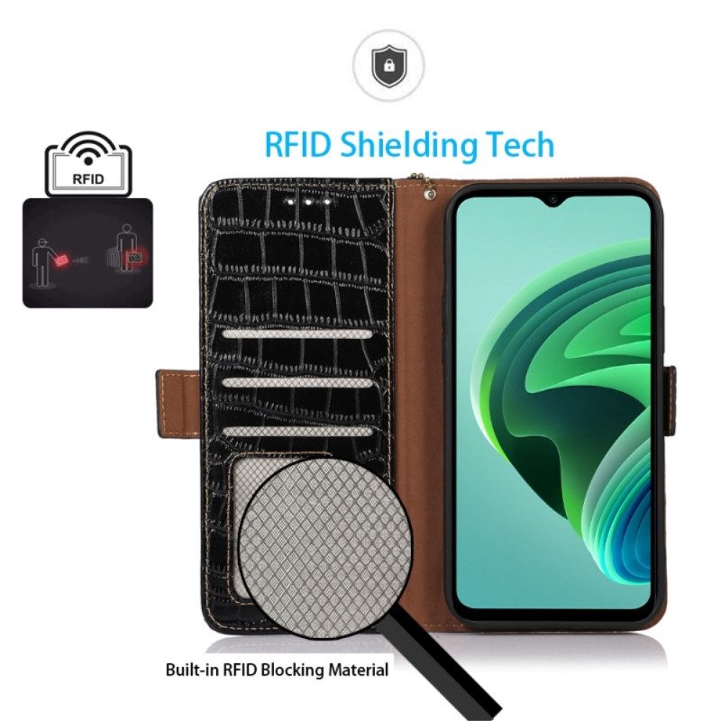 Nahkakotelo Xiaomi Redmi Note 12 5G Crocodile Style Rfid