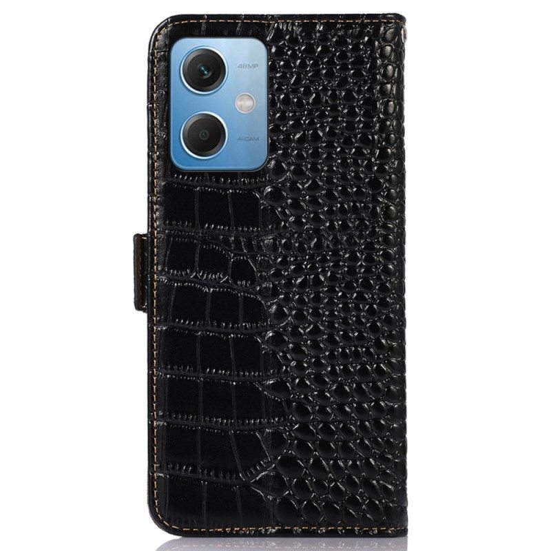 Nahkakotelo Xiaomi Redmi Note 12 5G Crocodile Style Rfid