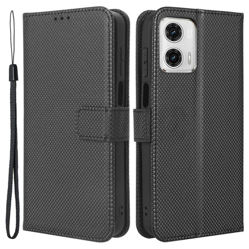 Kotelot Moto G73 5G Suojaketju Kuori Tyylikäs Strappy Faux Leather