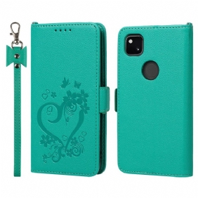 Kotelot Google Pixel 4A Suojaketju Kuori Strappy Heart