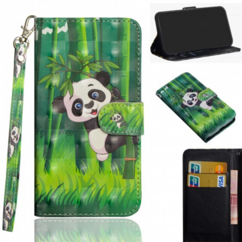 Nahkakotelo Google Pixel 4A Panda Ja Bambu