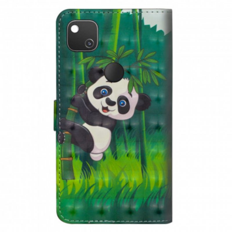 Nahkakotelo Google Pixel 4A Panda Ja Bambu