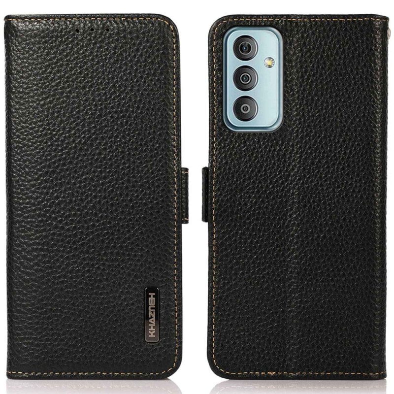 Flip Case Samsung Galaxy M13 Litsi Nahka Khazneh Rfid