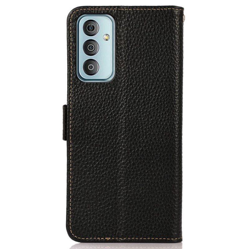 Flip Case Samsung Galaxy M13 Litsi Nahka Khazneh Rfid