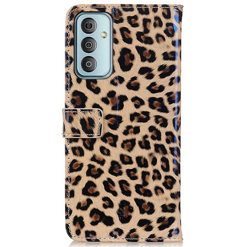 Nahkakotelo Samsung Galaxy M13 Leopardin Ihovaikutus