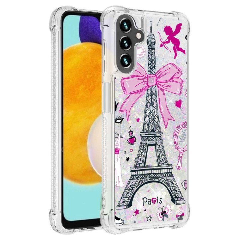 Case Samsung Galaxy A54 5G Eiffel-tornin Paljetteja