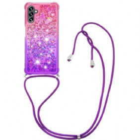 Case Samsung Galaxy A54 5G Kiristysnyörillä Glitter Silikoni Johto