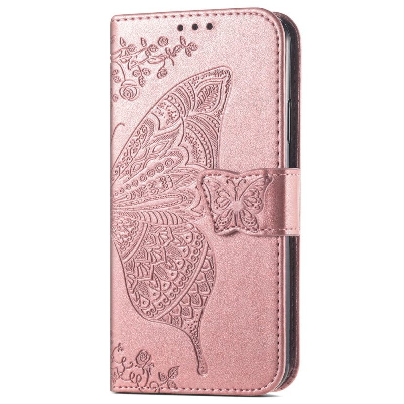 Flip Case Samsung Galaxy A54 5G Barokki Perhonen