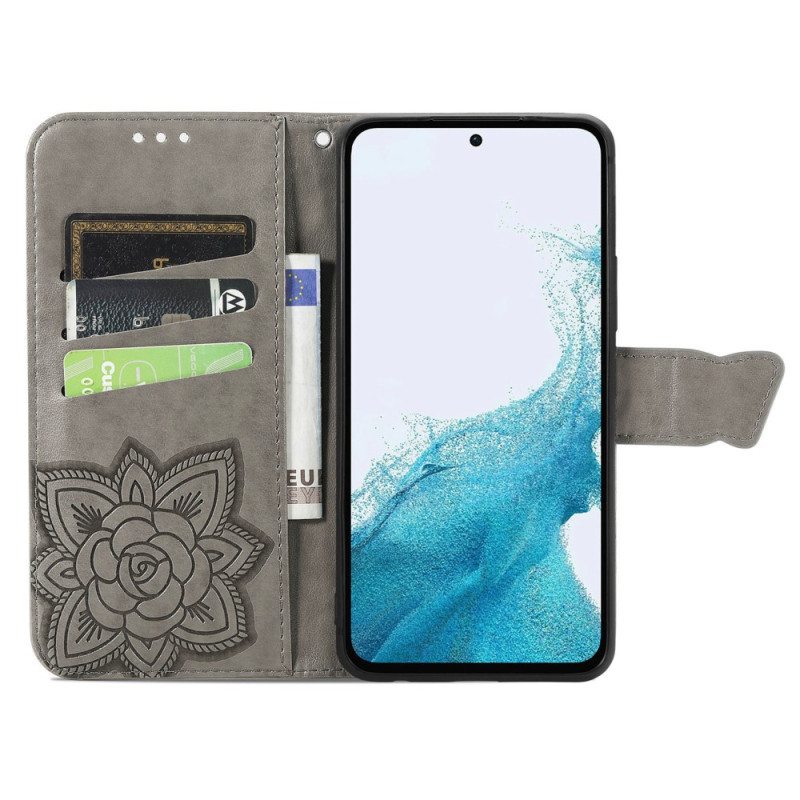 Flip Case Samsung Galaxy A54 5G Barokki Perhonen